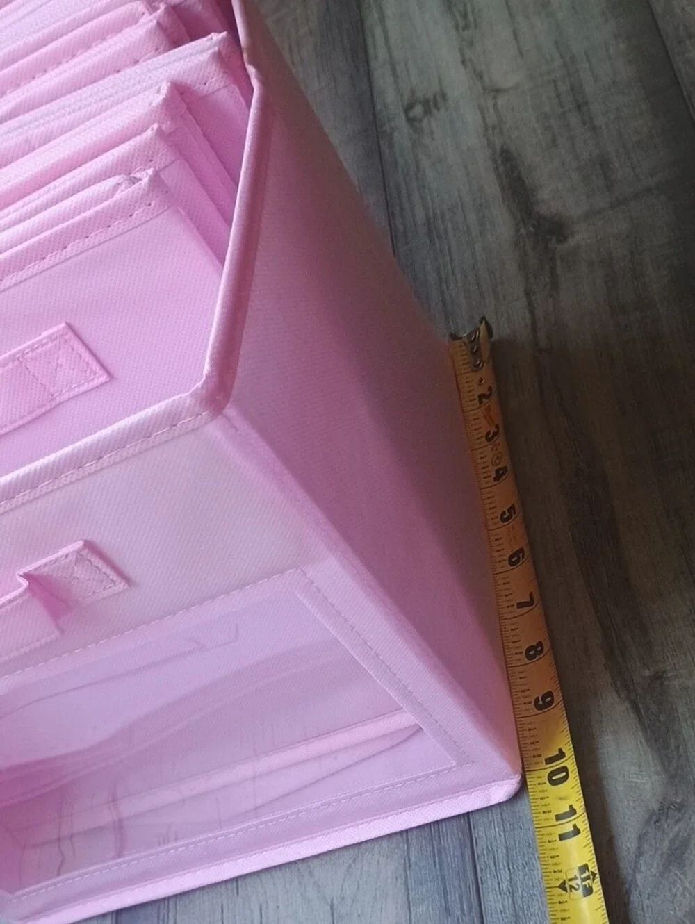 Pink Fabric Storage Bin Foldable  (Set Of 10)